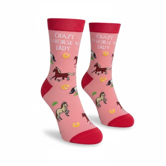 HappyPop Accessories - HAPPYPOP Pink Horse Print Socks for Women NWT